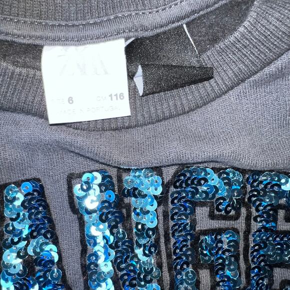 Zara Disney's Minnie Mouse sequined bling Los Angeles crop sweatshirt size 6 - Picture 3 of 7